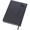 מחברת עסקים A5 עם מקום לעט בחזית - שחור