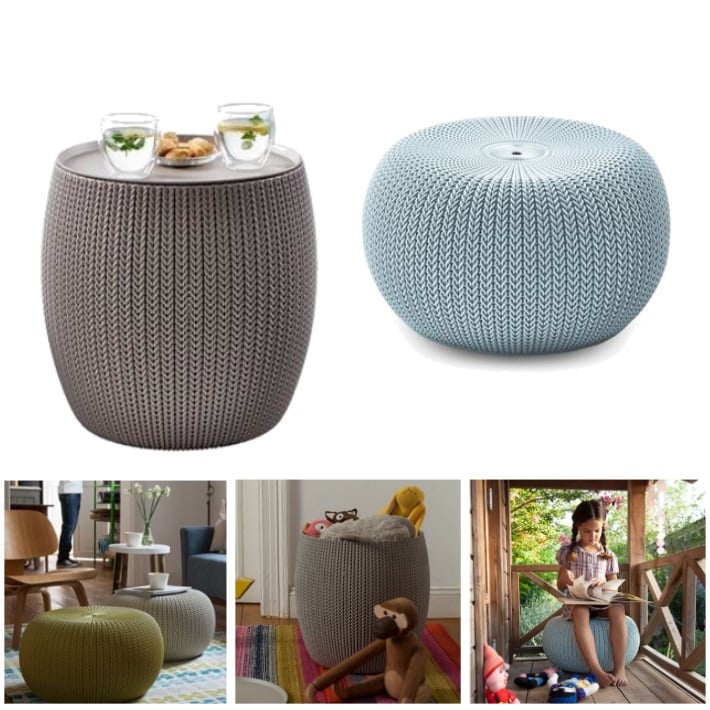 סט פוף ושולחן סרוגים - נוחות וסטייל בכל תנאי מזג אוויר