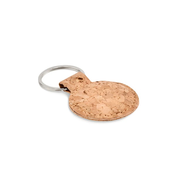 Round Natural Cork Keychain
