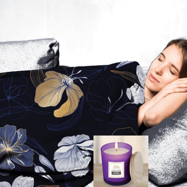 Romantic Evening Set with Scented Candle and Designer Blanket