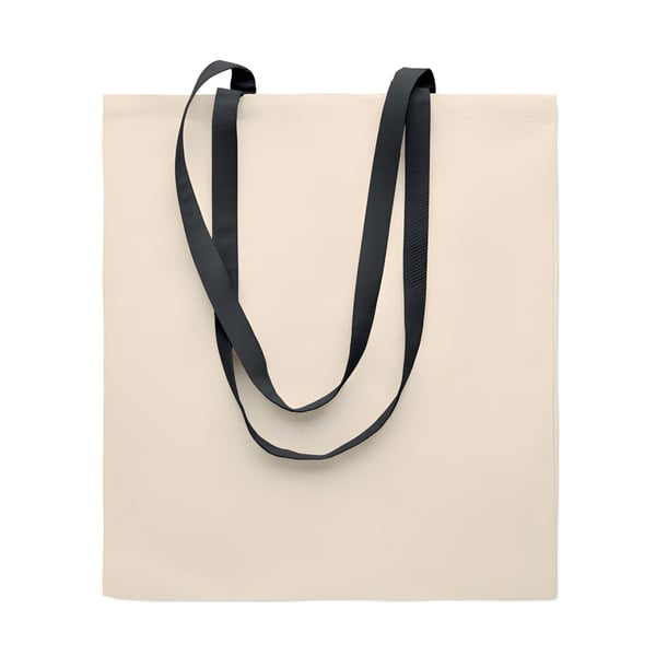 Cotton Shopping Bag with Colorful Long Handles