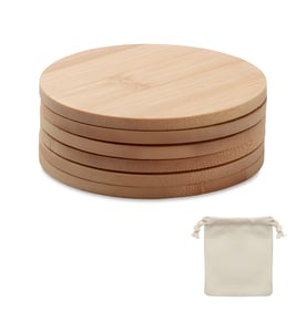 סט תחתיות במבוק עגולות בשקית כותנה