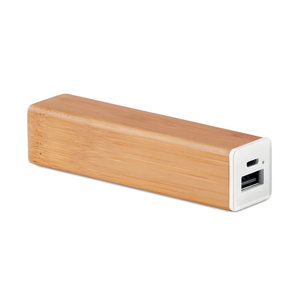 Powerful Bamboo Cased Power Bank - 2200mAh