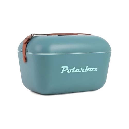 צידנית רטרו Polarbox עם רצועת עור - 12 ליטר