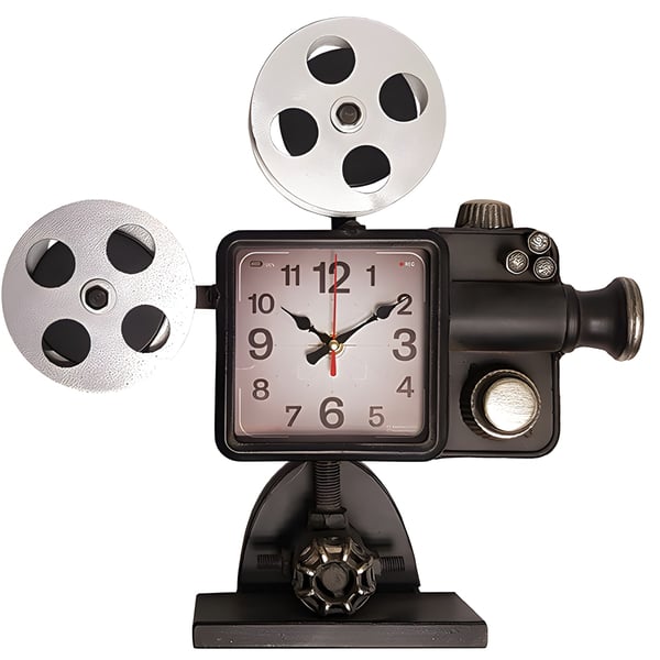 Retro Design Clock Styled as Vintage Movie Projector