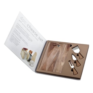 מארז יוקרתי לקרש חיתוך וסכינים לגבינה