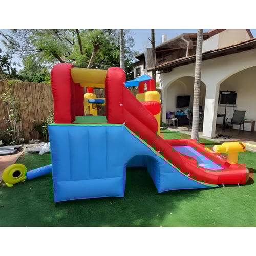 פארק מים מתנפח לילדים עם מגלשה ומנהרה מדגם Jumpy Jump