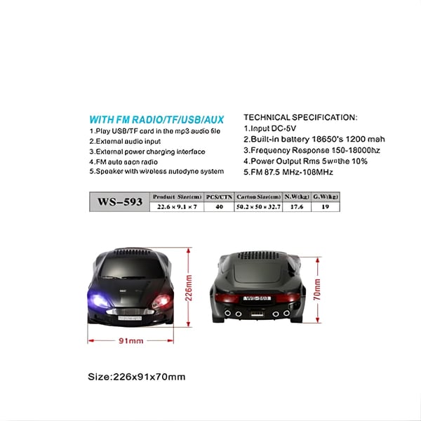 רמקול בלוטות' לרכב TESLA