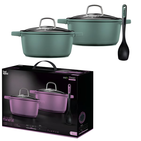 סט סירים צבעוני 5 חלקים מסדרת מינרל Brown Mineral של FOODAPPEAL