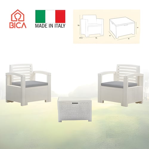 כיסאות גינה איטלקיים מעוצבים בצבע לבן