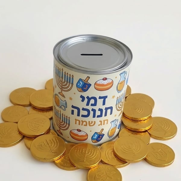 Colorful Branded Savings Box with 15 Chocolate Coins