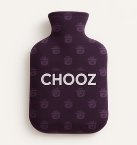 בקבוק חימום סיליקון עם כיסוי פליז קורל והדפסה מלאה - גודל 18x30 ס"מ