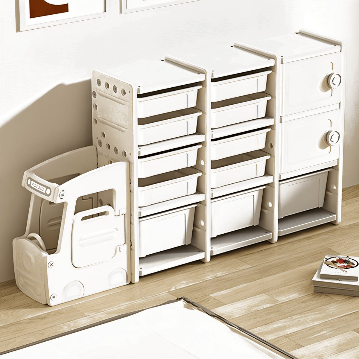 ארגונית משאית עם מגירות לחדר ילדים בעיצוב קליל