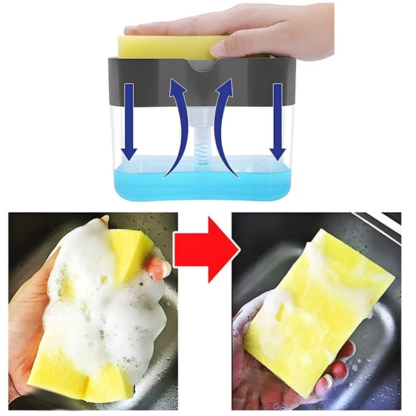 דיספנסר נוזל כלים מהפכני עם ספוג משופר