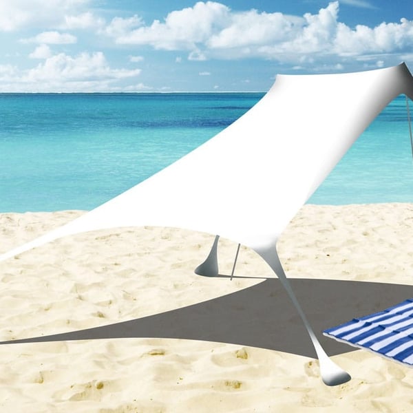 Ultimate Summer Beach Set: 3X3m Lycra Canopy with Family Beach Mat in Carry Bag