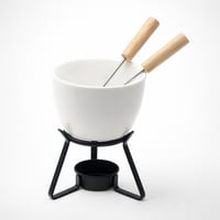 KASE Small Ceramic Fondue Set for Two