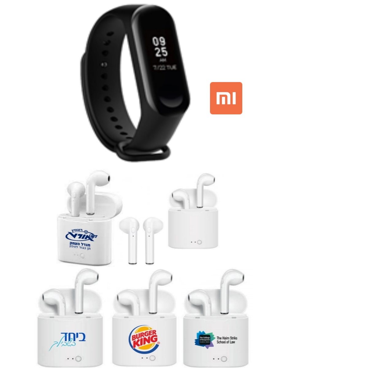 צמיד ספורט חכם XIAOMI ואוזניות בלוטות' מתקדמות לאייפון