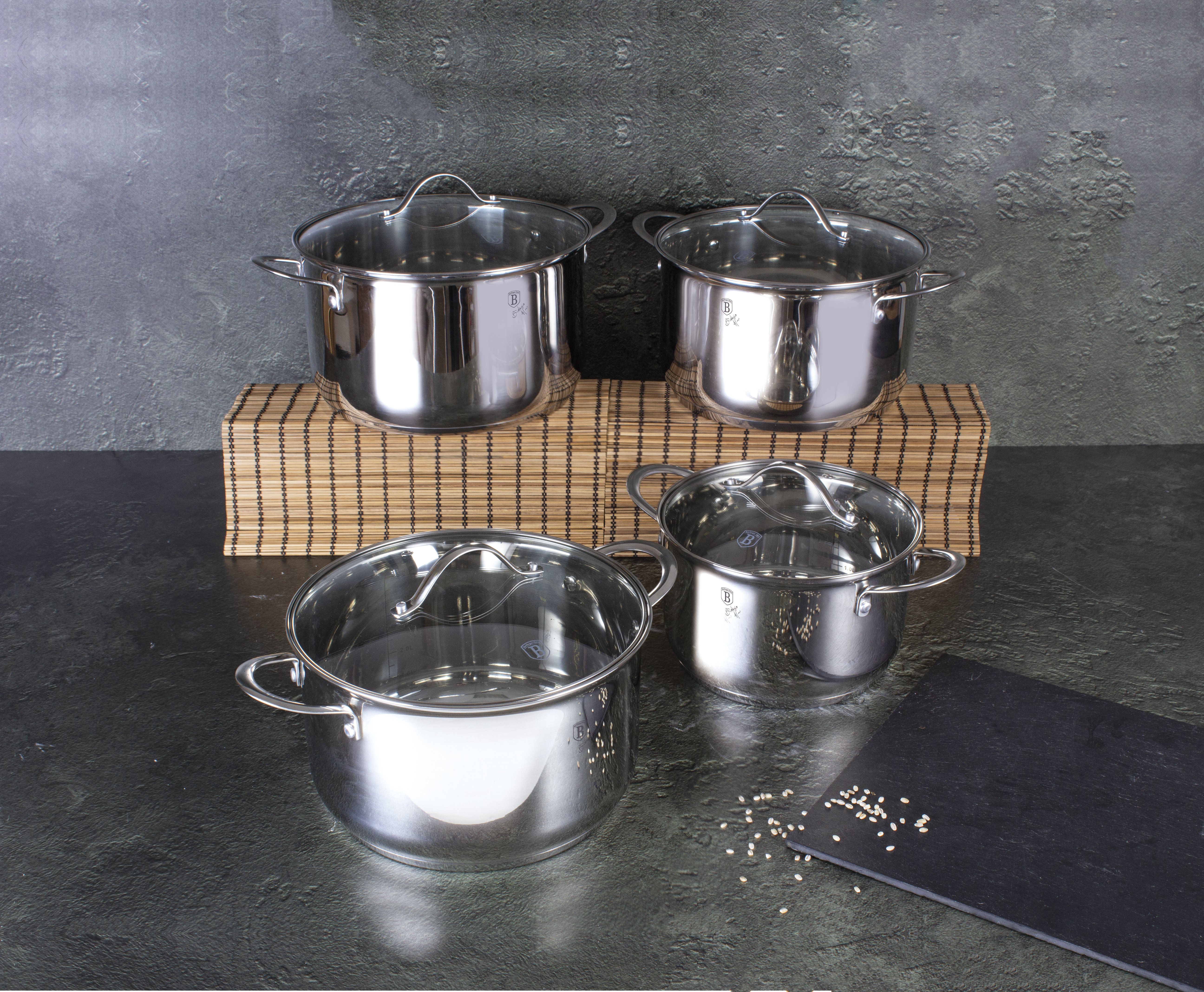 סט כלי בישול פרימיום 8 חלקים ב-Silver