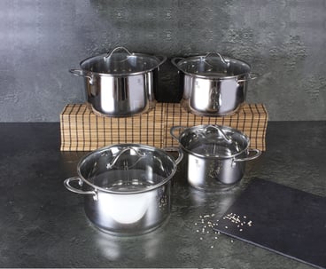 סט כלי בישול פרימיום 8 חלקים ב-Silver