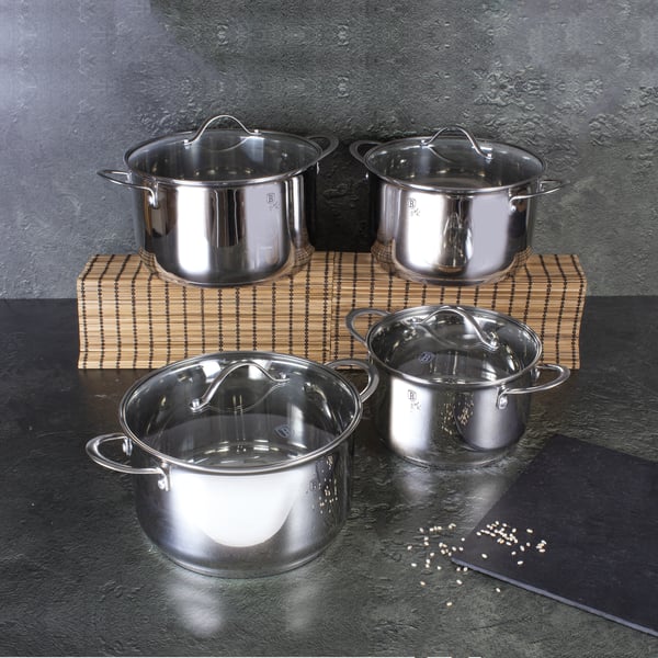 Premium 8-Piece Cookware Set in Silver