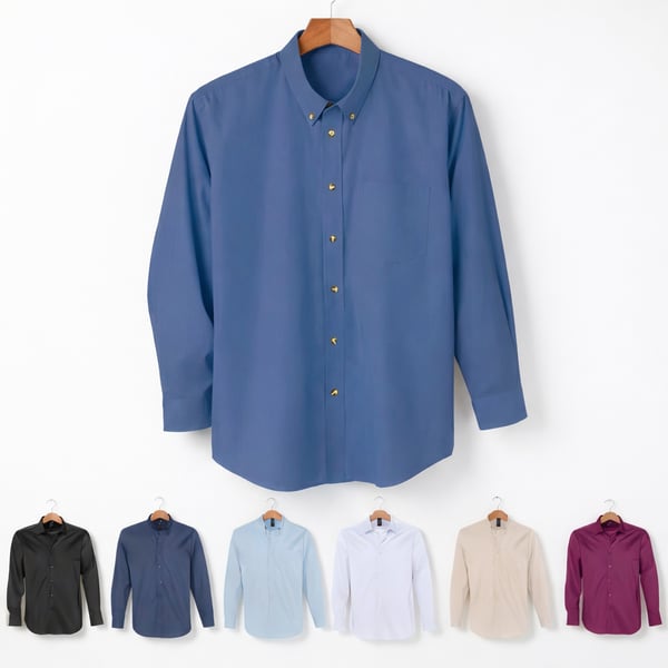 חולצה מכופתרת אלגנטית עם שרוול ארוך במגוון צבעים