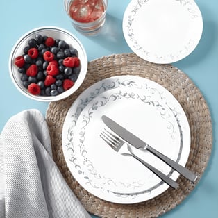 סט צלחות זכוכית חזקות ויוקרתיות – 12 חלקים ל-4 סועדים מעוצבים מבית CORNING