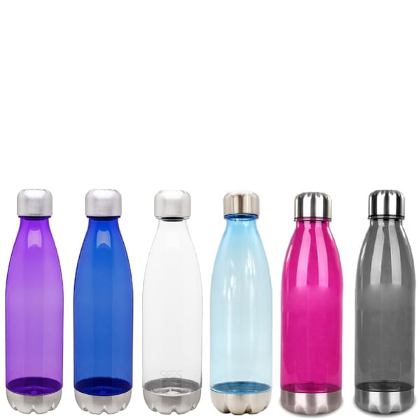 Trendy Drinking Bottle with Stainless Steel Cap and Base