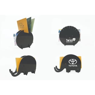 מעמד יצירתי לכרטיסי ביקור בדמות פיל או קיפוד