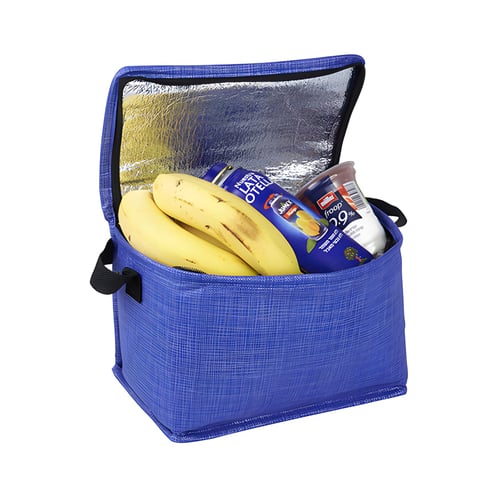 צידנית אישית 6 ליטר מחומר ממוחזר Non-Woven בצבעים כחול ושחור