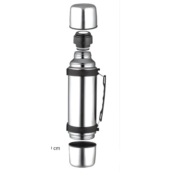Stainless Steel Thermos with Cups - 1.1 Liter Capacity