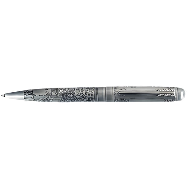 Luxury Pen with 'Israel' Relief in Pewter Finish - Judaica Collection
