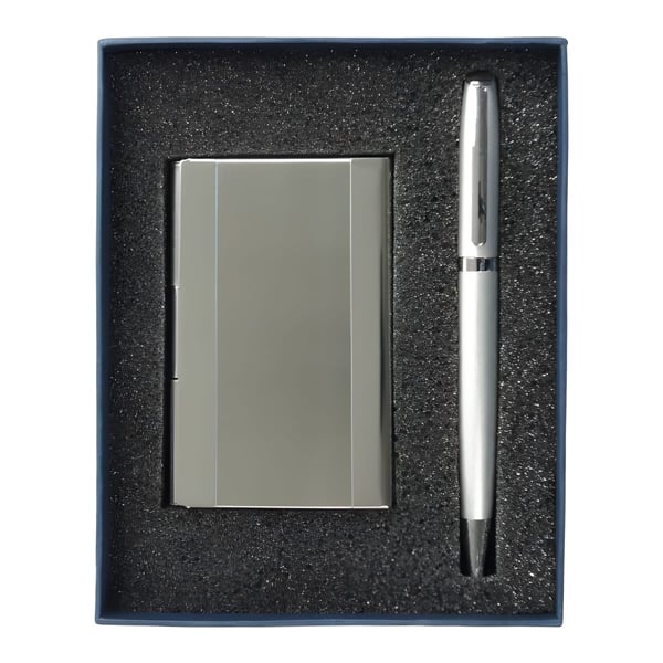 סט מנהלים יוקרתי במתנה: עט כדורי וקופסת כרטיסי ביקור