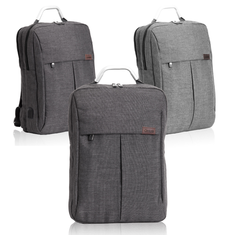 תיק גב למחשב נייד עם יציאת USB ועיצוב אורתופדי