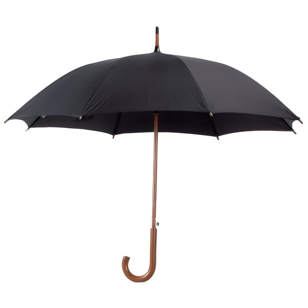 Classic 23-Inch Umbrella with Wooden Handle - Wind Resistant