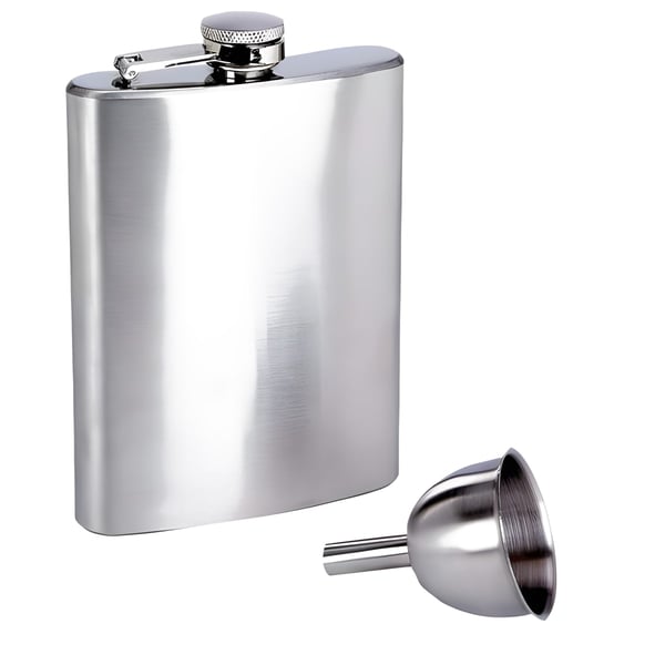 Premium Stainless Steel Flask for Spirits with Funnel - Tika Gift Set
