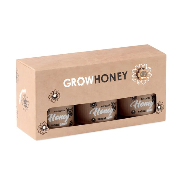 מבחר דבש טבעי עם מקלון עץ מעוצב