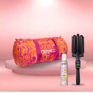 Perfect Hair Waves Set with Volume Mousse, Curler & AMIKA Bag