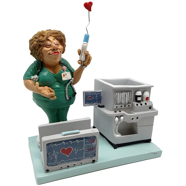 Nurse Figurine Desk Organizer with Pen Holder and Business Card Stand