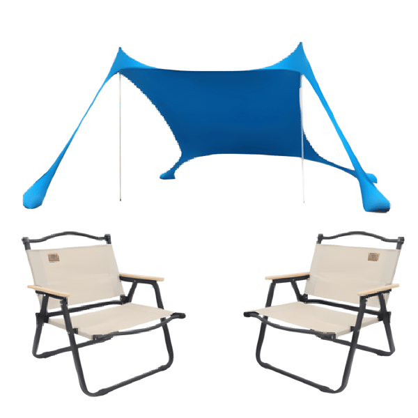 Folding Camping Chair with Stylish Beach Canopy