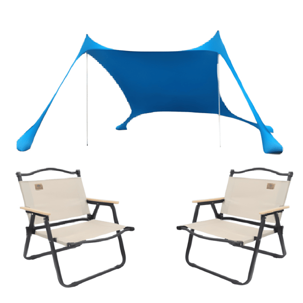 כיסא קמפינג מתקפל עם צילייה מעוצבת לחוף