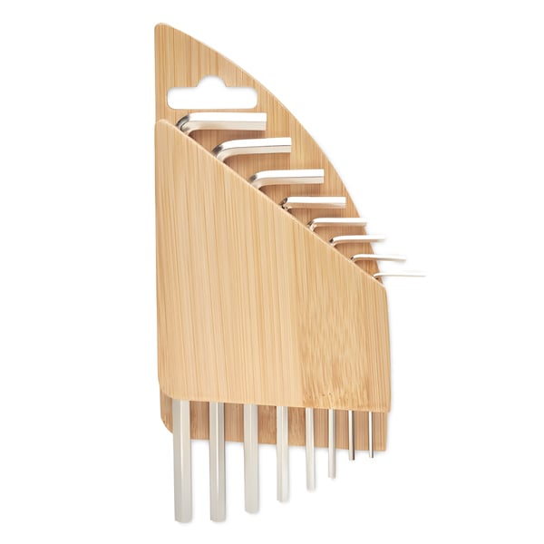 Premium Hex Key Set with Bamboo Holder