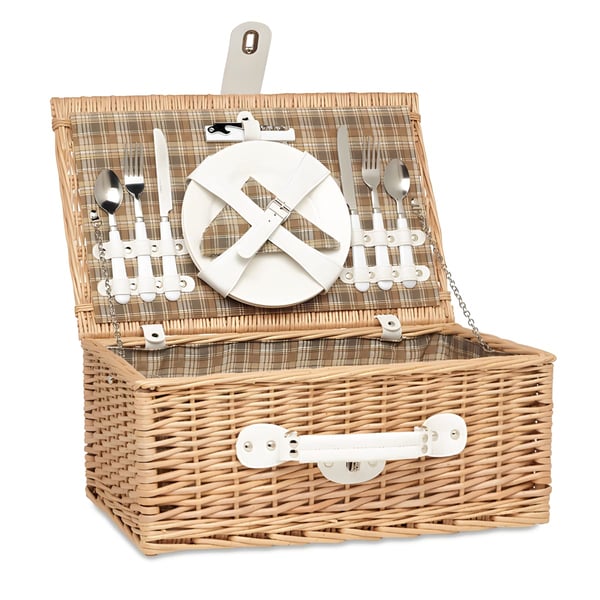 Luxury 2-Person Wicker Picnic Basket Set
