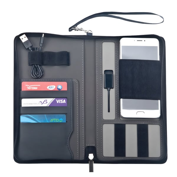 תיק מסמכים מהודר עם חיבור לסוללה ניידת - אוקיינוס