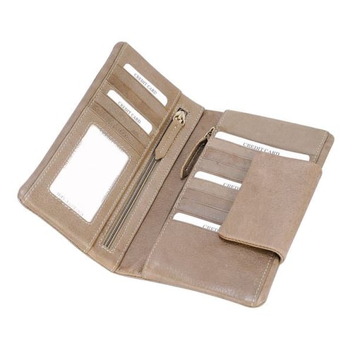 ארנק אשה מעור נאפה  - אפור