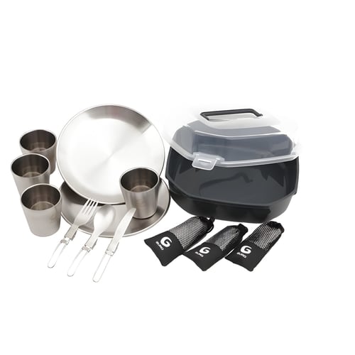 סט כלי נירוסטה לפיקניק - ערכה לחוויית שטח מושלמת