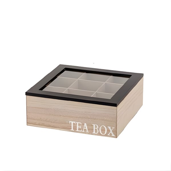 Elegant Tea Storage Box with 9 Compartments