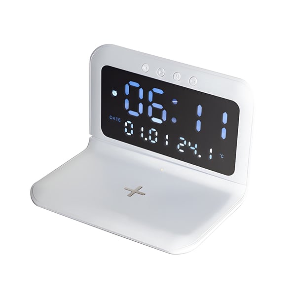 מטען אלחוטי מהיר 15W עם שעון דיגיטלי וביצועים מתקדמים