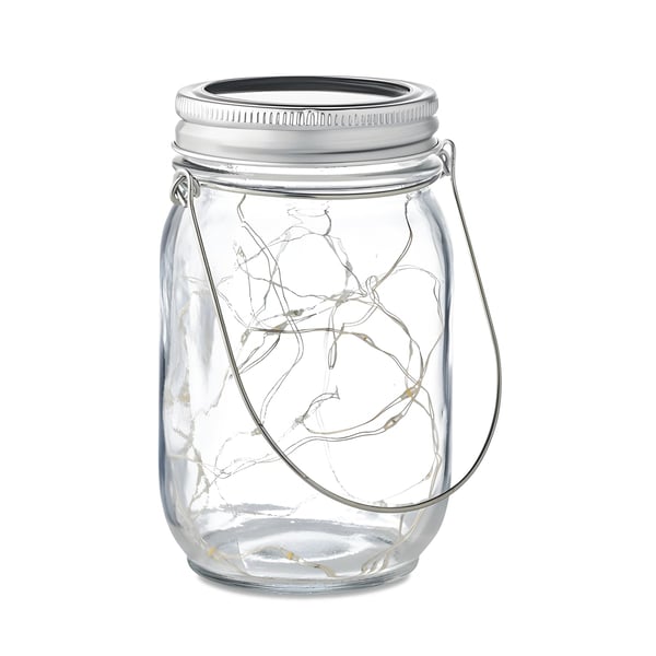Solar Mason Jar Outdoor Lamp with LED Fairy Lights