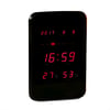 Red Wall Clock with Date and Temperature Sensor
