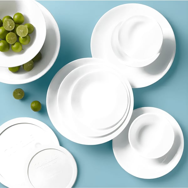 סט צלחות זכוכית קורנינג 18 חלקים - מתאים ל-6 סועדים